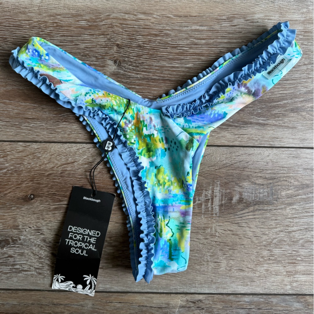 Blackbough Blue Floral Ruffle Bikini Bottoms